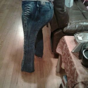 Brazilian Open Sides Stretch Jeans Sz 4